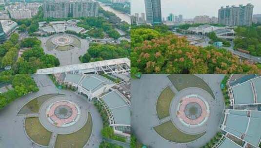 杭州京杭大运河博物馆航拍高清在线视频素材下载