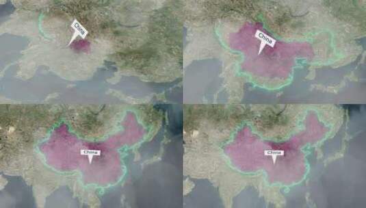 中国地图-云效应高清在线视频素材下载