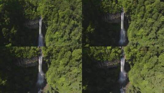 倾斜显示日本最大的那赤瀑布的照片高清在线视频素材下载