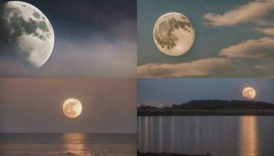 月亮 满月 夜晚高清在线视频素材下载