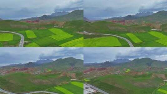 祁连山脉卓尔山风景航拍高清在线视频素材下载