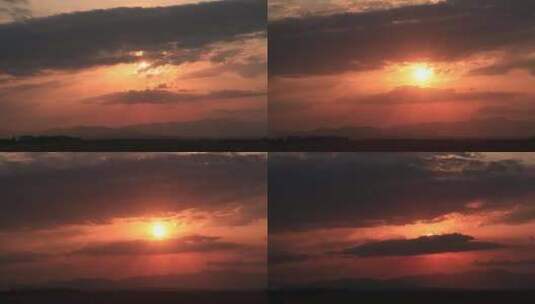 延时拍摄太阳落山高清在线视频素材下载