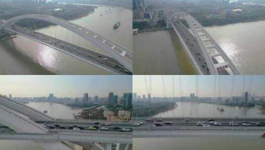 上海市黄浦区鲁班路立交桥卢浦大桥车辆车流高清在线视频素材下载