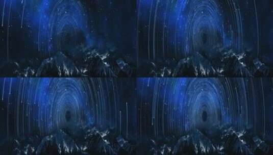 雪山天空上的星轨星星运行轨迹银河星轨延时高清在线视频素材下载