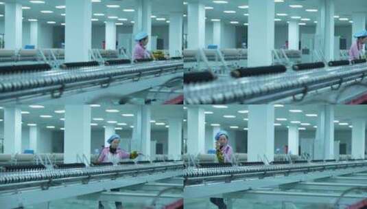 羊绒车间纺织厂高清在线视频素材下载