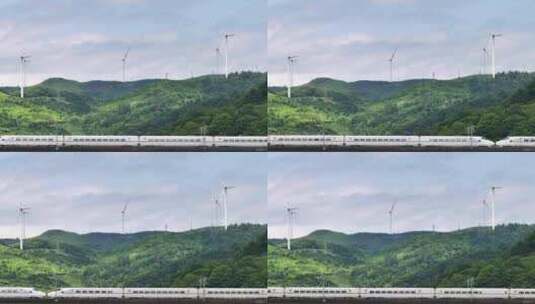 复兴号高速列车低碳出行磁悬浮风力发电高清在线视频素材下载