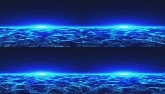 蓝色粒子波背景环V4高清在线视频素材下载