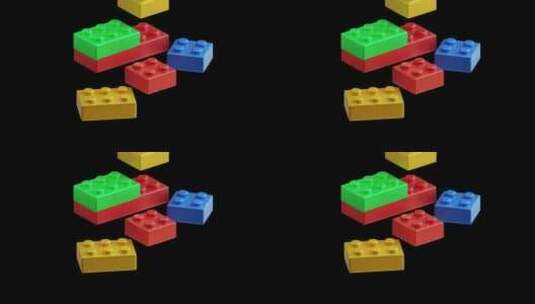 砖块玩具3D动画展示砖块莫的创造力和施工高清在线视频素材下载