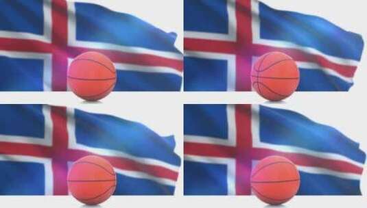 冰岛国旗篮球高清在线视频素材下载