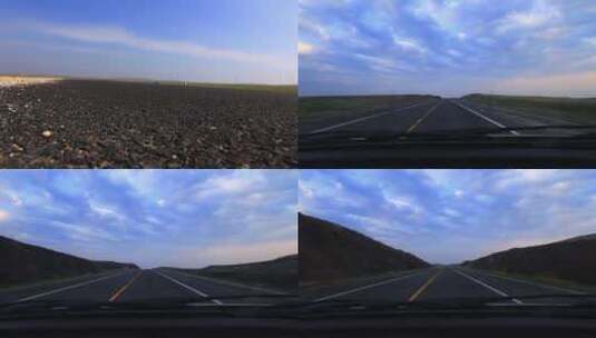 开车驾驶车内第一视角行驶高速公里沿途风光高清在线视频素材下载