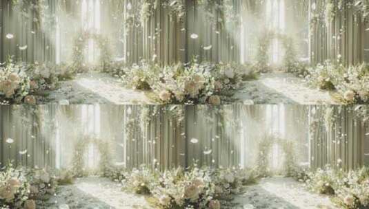 浪漫白色婚礼舞台背景5高清在线视频素材下载