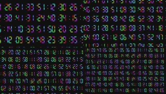 彩虹色 LED 数字图案高清在线视频素材下载