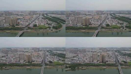 航拍河南漯河城市建设高清在线视频素材下载