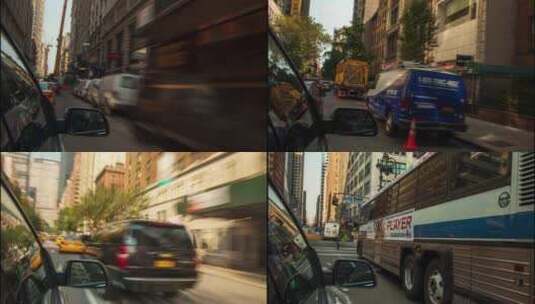 汽车行驶在纽约市的街道上延时高清在线视频素材下载