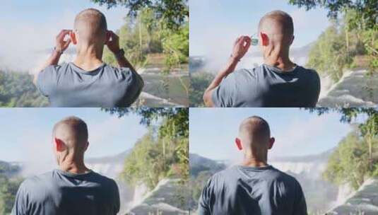 人，瀑布，伊瓜苏瀑布，景观高清在线视频素材下载