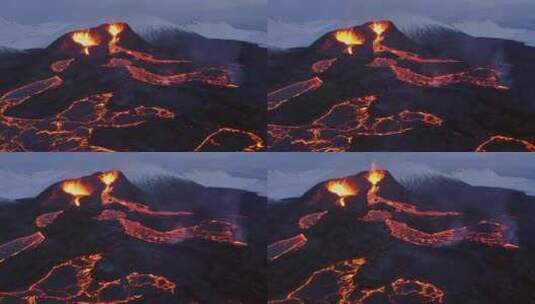 火山，喷发，熔岩，玄武岩高清在线视频素材下载