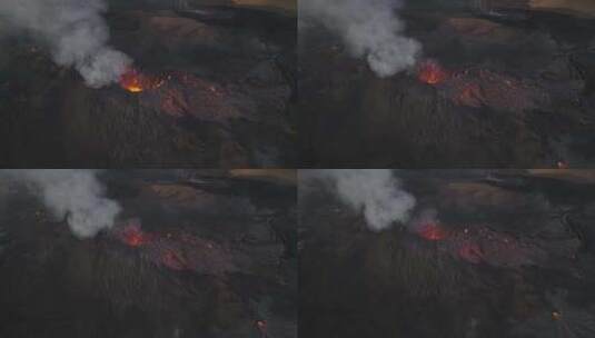 火山，火山口，熔岩，流动高清在线视频素材下载