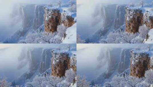 冬天的长白山天池风景高清在线视频素材下载