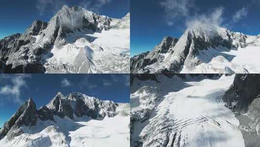 巍峨的雪山航拍高清在线视频素材下载