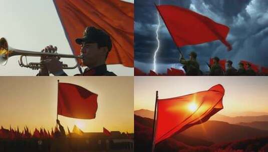 红色革命 长征精神高清在线视频素材下载