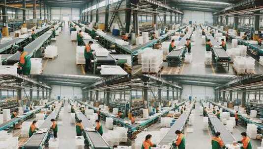 工厂工人操作流水线高清在线视频素材下载