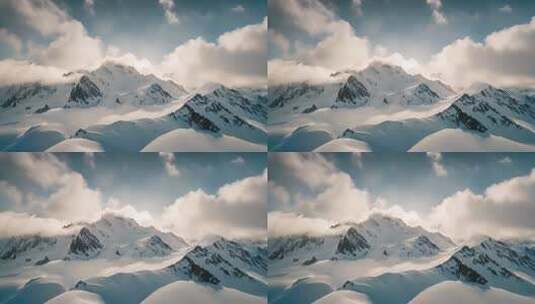 雪山自然风光全景高清在线视频素材下载