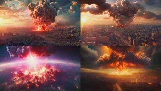 震撼天空爆炸特效素材高清在线视频素材下载