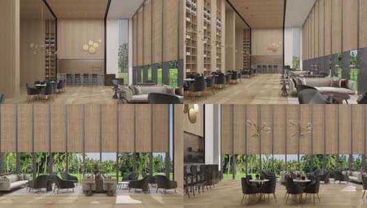 现代酒店大堂设计动画空镜合集高清在线视频素材下载