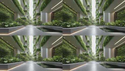 垂直绿化建筑演绎未来城市生态美学高清在线视频素材下载