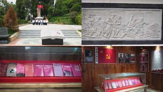 红色教育基地参观纪实高清在线视频素材下载