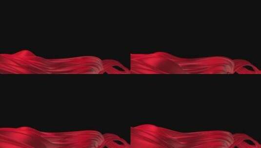 红色红绸转场元素视频高清AE视频素材下载