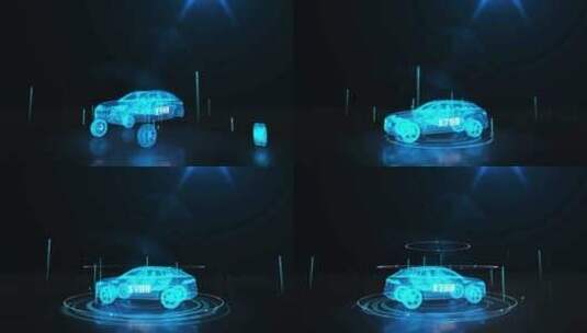 商务智慧汽车科技粒子动画高清AE视频素材下载
