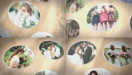 浪漫婚礼照片墙照片汇聚AE模板高清AE视频素材下载