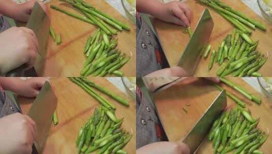 健康蔬菜芦笋切段高清在线视频素材下载