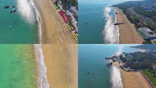 东海大海海边海水海浪沙滩海滩航拍风景唯美高清在线视频素材下载