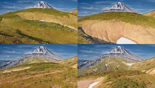 人们望着火山天线高清在线视频素材下载