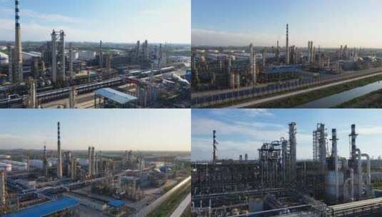 4k航拍高清实拍石化化工企业炼油厂炼油高清在线视频素材下载