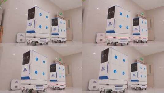 医院物流机器人展示高清在线视频素材下载