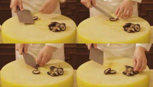 厨师切香菇 (1)高清在线视频素材下载