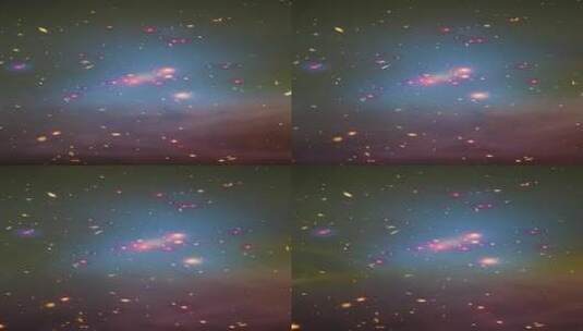 穿过黄色云层的太空中的恒星和星系高清在线视频素材下载
