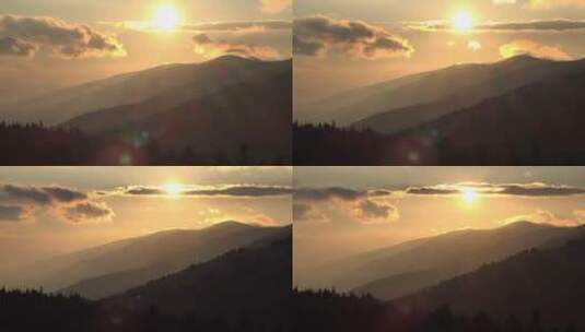 山上的日落，从远处看高清在线视频素材下载