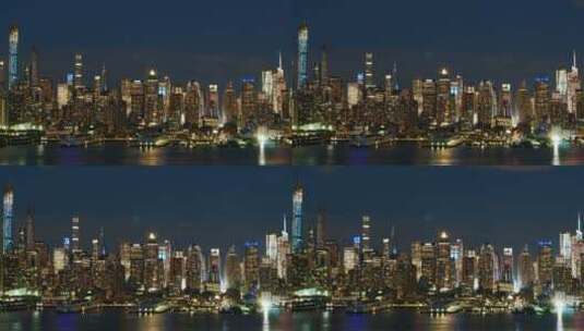 城市中的摩天大楼灯光高清在线视频素材下载