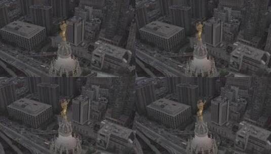 航拍纽约市政厅高清在线视频素材下载