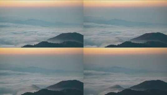 日落时分云层流动的延时摄影高清在线视频素材下载