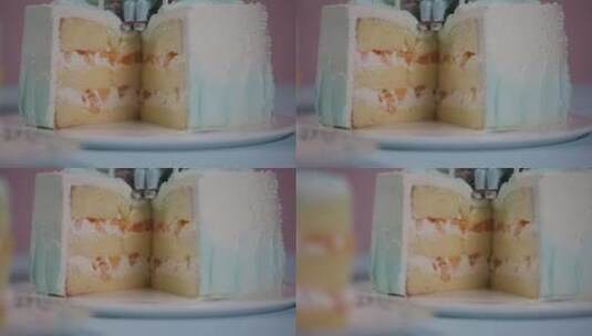 夹心奶油水果蛋糕高清在线视频素材下载