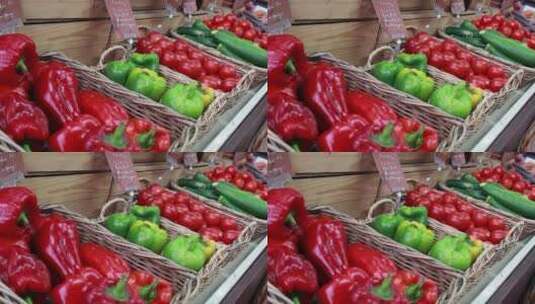 食品市场的胡椒高清在线视频素材下载