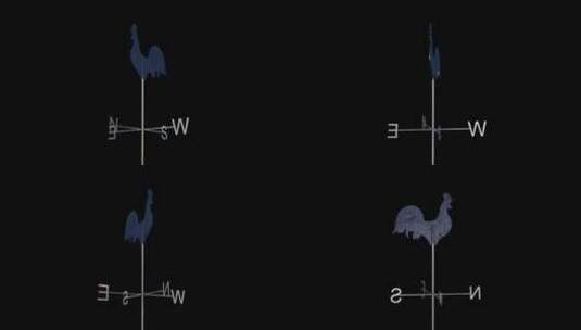 公鸡风向标特写高清在线视频素材下载