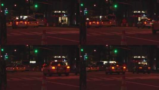 夜间城市道路上的交通高清在线视频素材下载