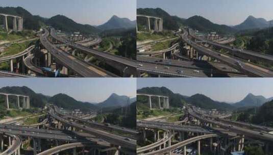 贵阳黔春立交桥交通航拍高清在线视频素材下载