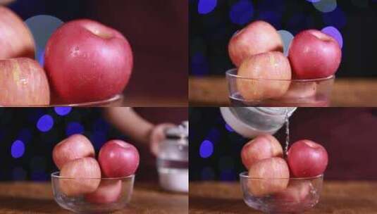 【镜头合集】玻璃碗放一碗苹果222高清在线视频素材下载